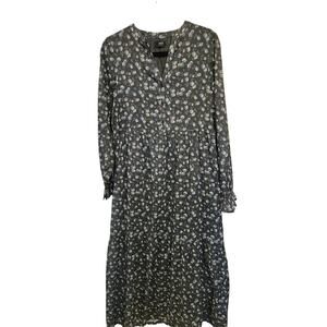 Able the label XS Green Floral dress Maxi Long Sleeve Prairiecore